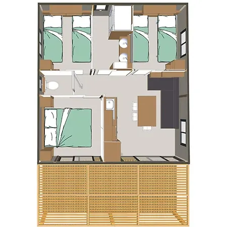 Campeggio Cosy De 6 Personnes Avec Terrasse à - Api-1-52-1255 Vic-sur-Cère