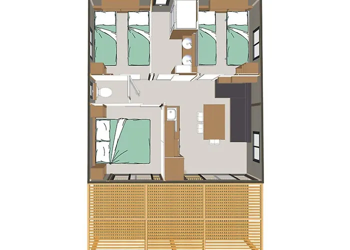 Campeggio Cosy De 6 Personnes Avec Terrasse à - Api-1-52-1255 Vic-sur-Cère